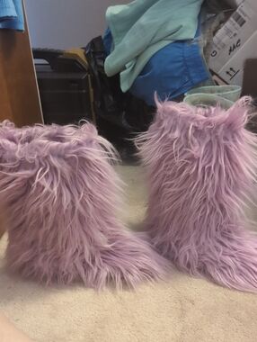 Rocket Dog Lavender Faux Fur Slipper Boots